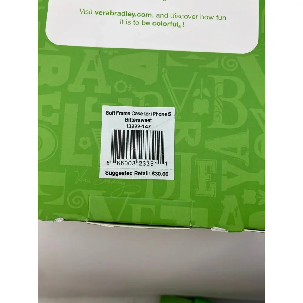 Vera Bradley iPhone 5 Soft Frame‎ Case Bittersweet Houndstooth White New in Box